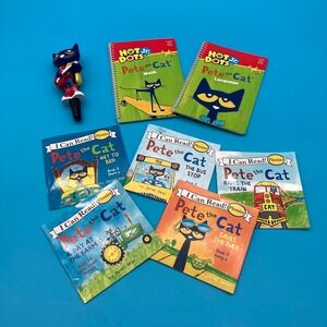 Pete the Cat Hot Dots Math Language Phonics Book Set Interactive Pen Tested